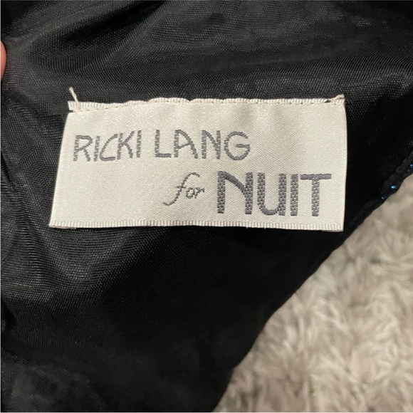 Ricki Lang for Nuit Blue Metallic and Velvet Mockneck Vintage VTG - Picture 4 of 15